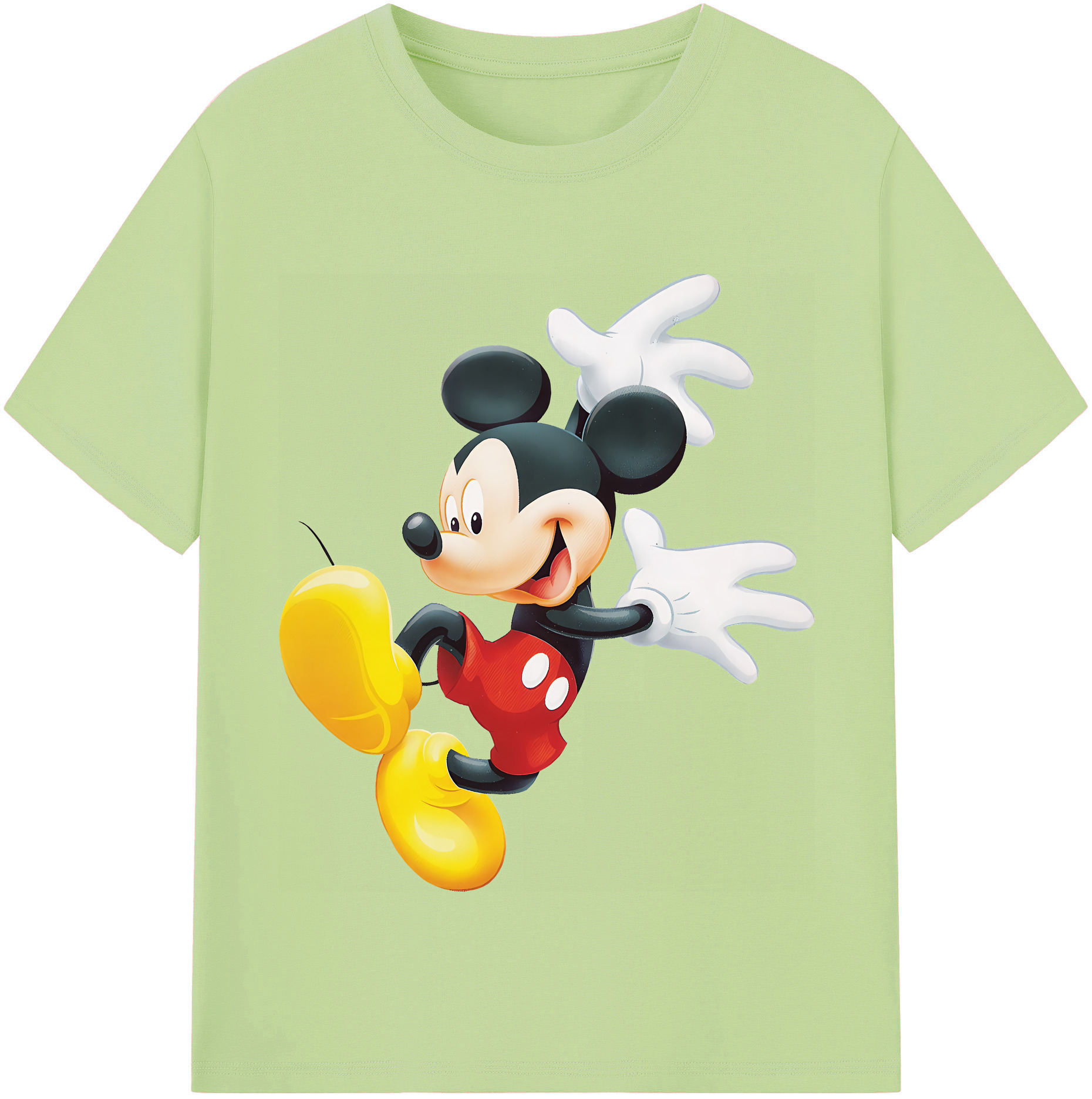 （画像用） ミッキーマウス Mickey Mouse 綿100％半袖Tシャツ（フロントプリント）